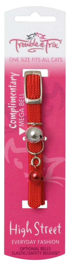 Trouble & Trix High Street Stretch Red Cat Collar, Pet Essentials Warehouse, Pet City