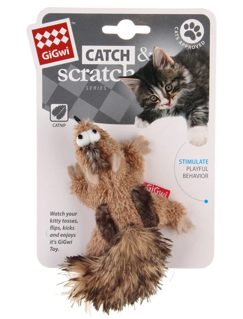 GiGwi Catch & Scratch Catnip Chipmunk Cat Toy, Toys for cats, GiGwi cat toys, chipmunk cat toy, Pet Essentials Warehouse