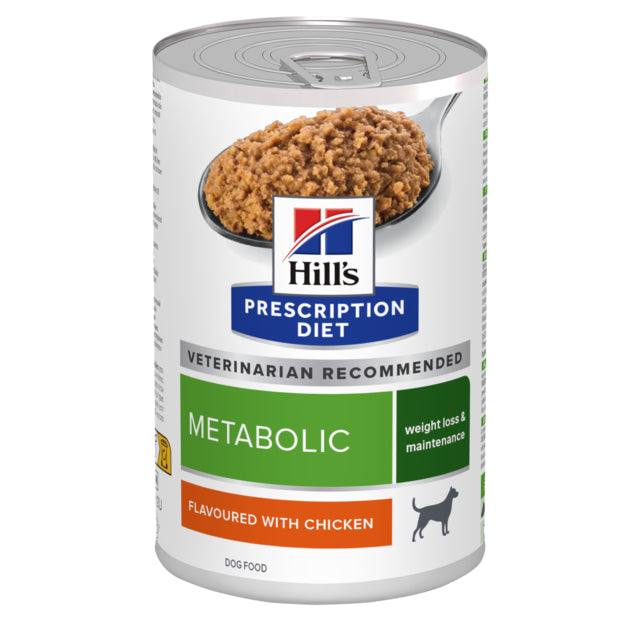 Hill's Prescription Diet Metabolic Weight Loss & Maintenance Chicken Canned Wet Dog Food 370g, Pet essentials warehouse