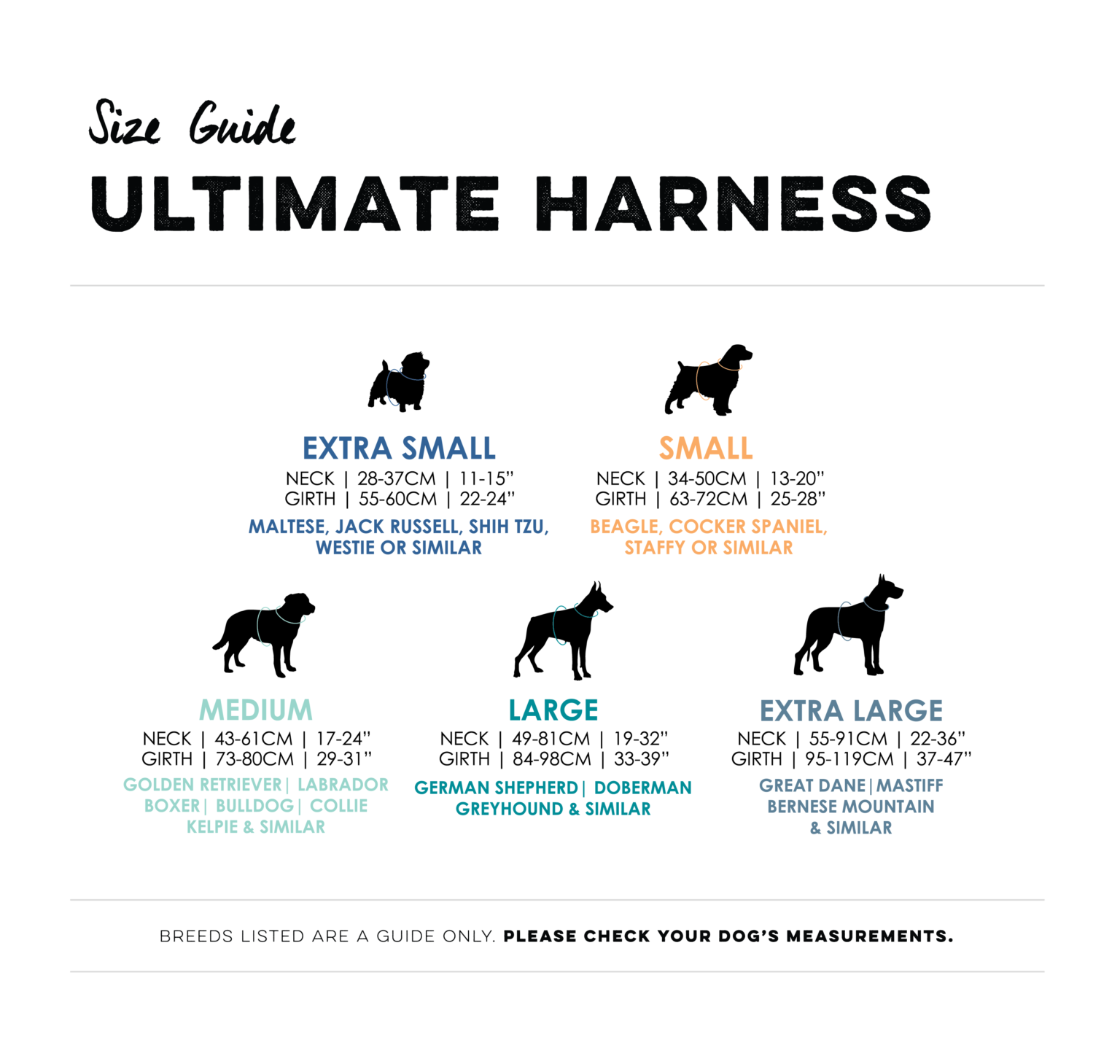 Huskimo Ultimate Harness Aurora, Ultimate harness size guide, Pet Essentials Warehouse