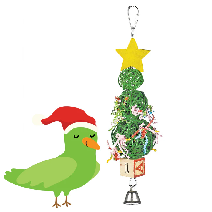 Kazoo Vine Ball Christmas Tree, Christmas tree for birds, Kazoo Bird toys, Toys for birds, Pet Essentials Warehouse