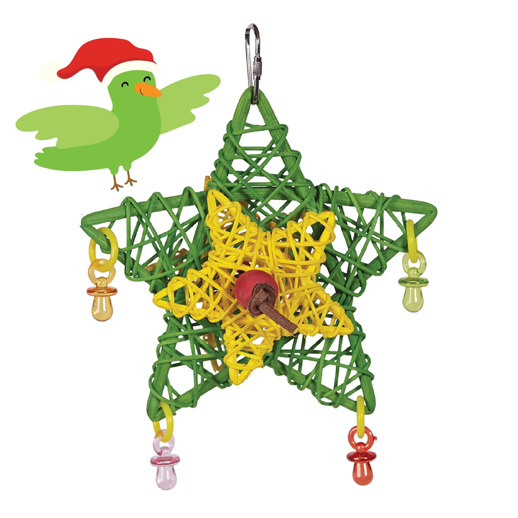 Kazoo Christmas Bird Star, Bird toys, toys for birds, Pet Essentials Warehouse