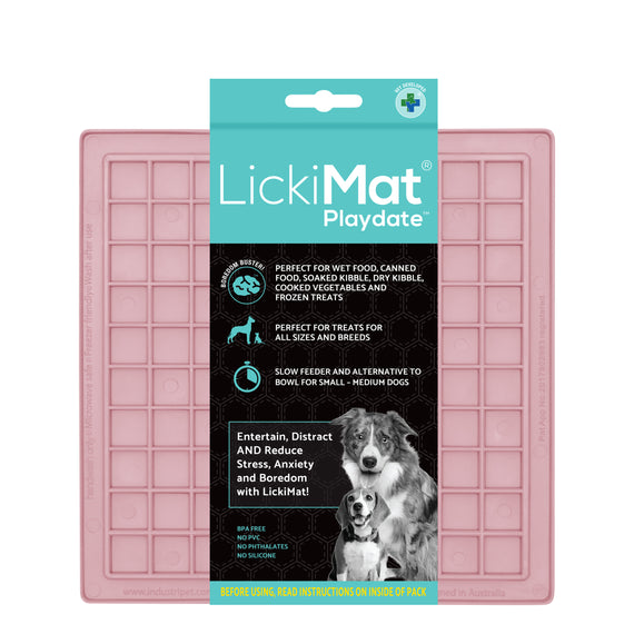 LickiMat Classic Playdate Guava Pink, Pink lickimat slow feeder, pet essentials warehouse