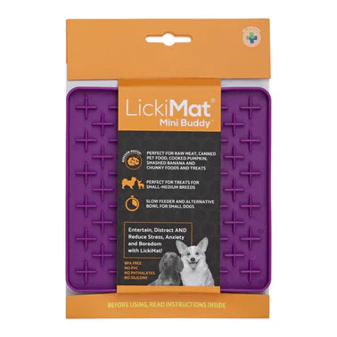 Lickimat Classic Mini Buddy Purple, Lickimat for dogs, Mini Buddy licki mat for dogs, Dog slow feeder, Pet Essentials Warehouse