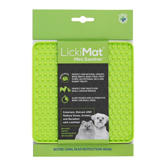 Lickimat Classic Mini Soother, Green Licki Mat, Mini Soother licki mat, Pet Essentials Warehouse
