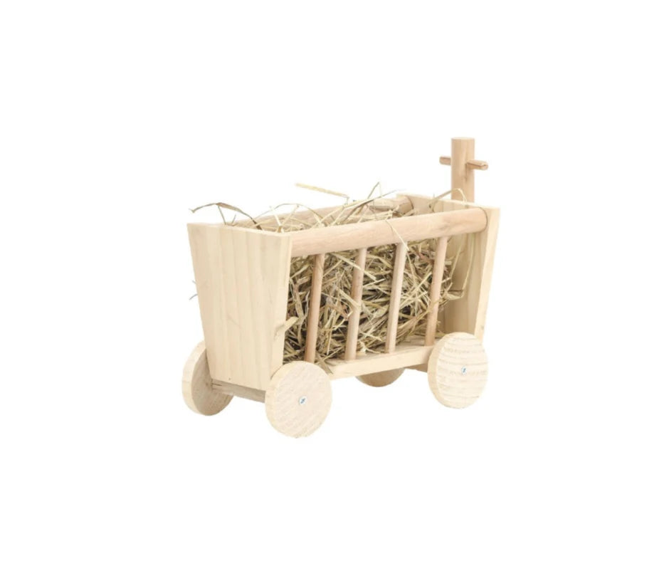 Pipsqueak Hay Feeder Wooden Wagon, Hay Wagon for bunnies, Hay dispenser for small animals, Wagon Hay Dispenser, Pet Essentials Warehouse 