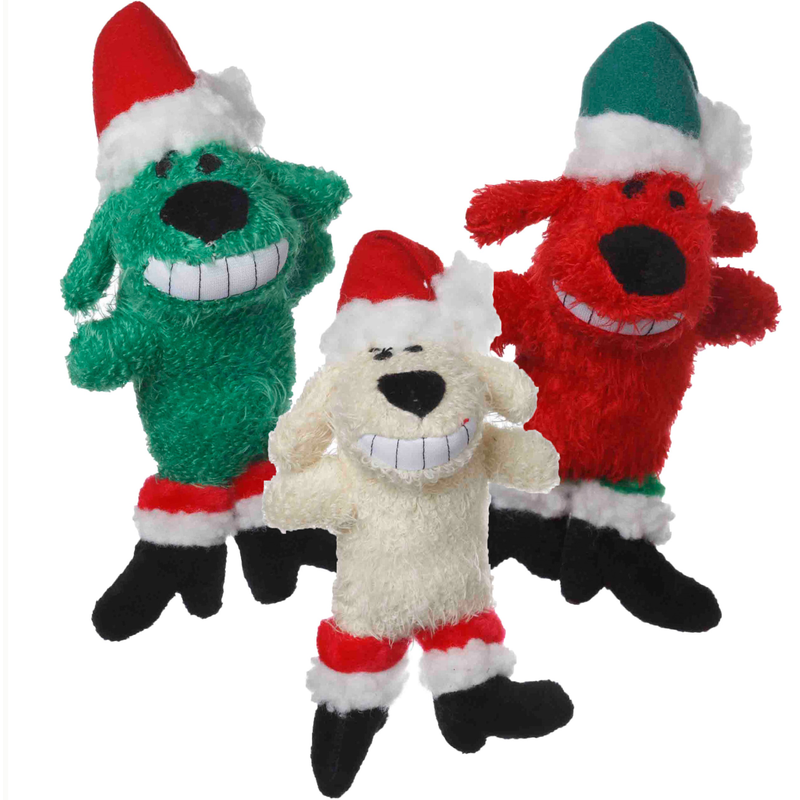 Loofa Santa Dog Toy, Loofa dog toys, Christmas dog toys, Pet Essentials Warehouse