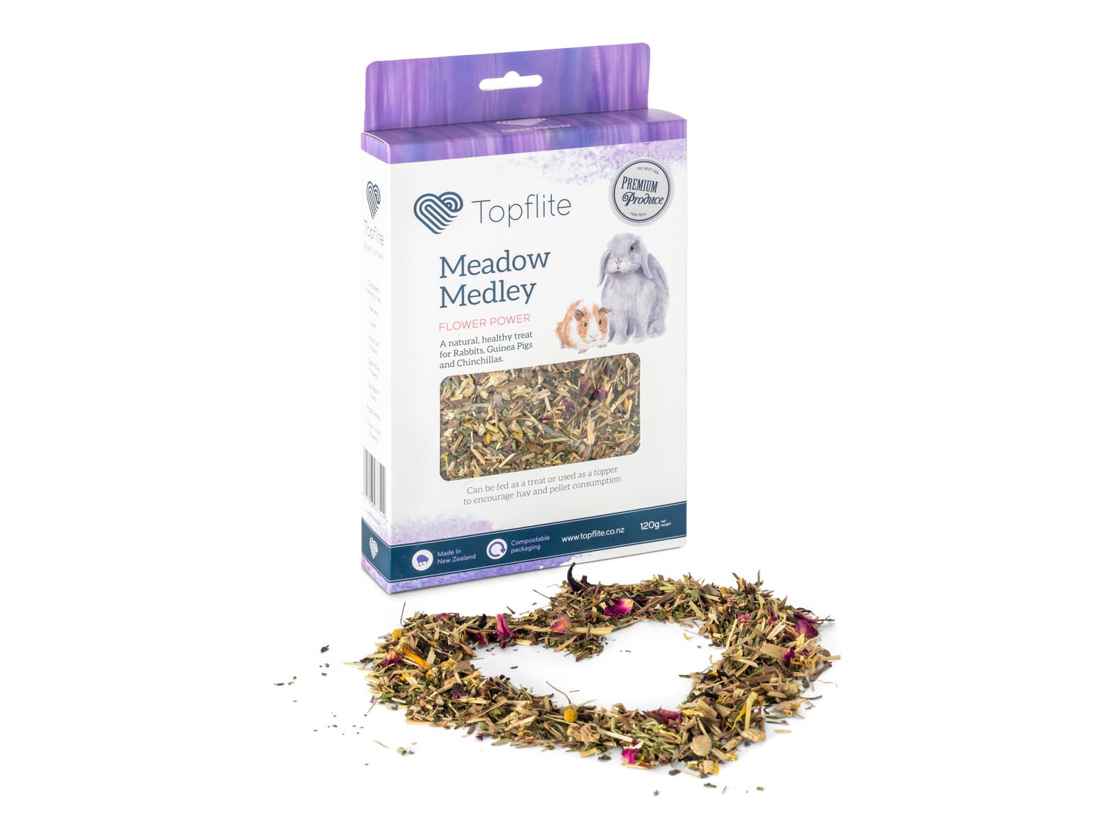 Topflite Meadow Medley Flower Power, Meadow hay treats for rabbits, Small Pet Treats, Pet Essentials Warehouse