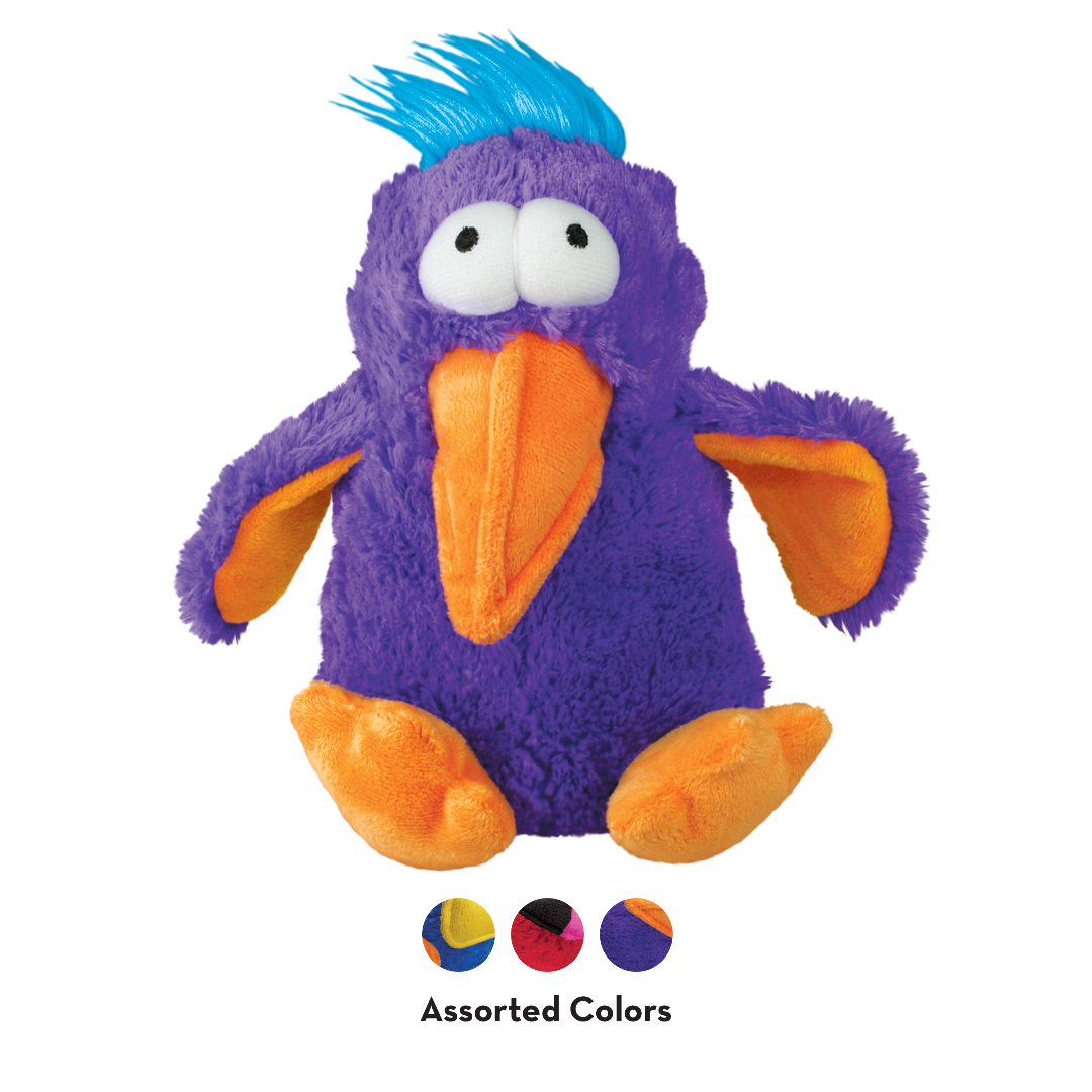 Kong Dodo The Bird Plush Squeaker purple, assorted colours dodo bird, pet essentials warehouse