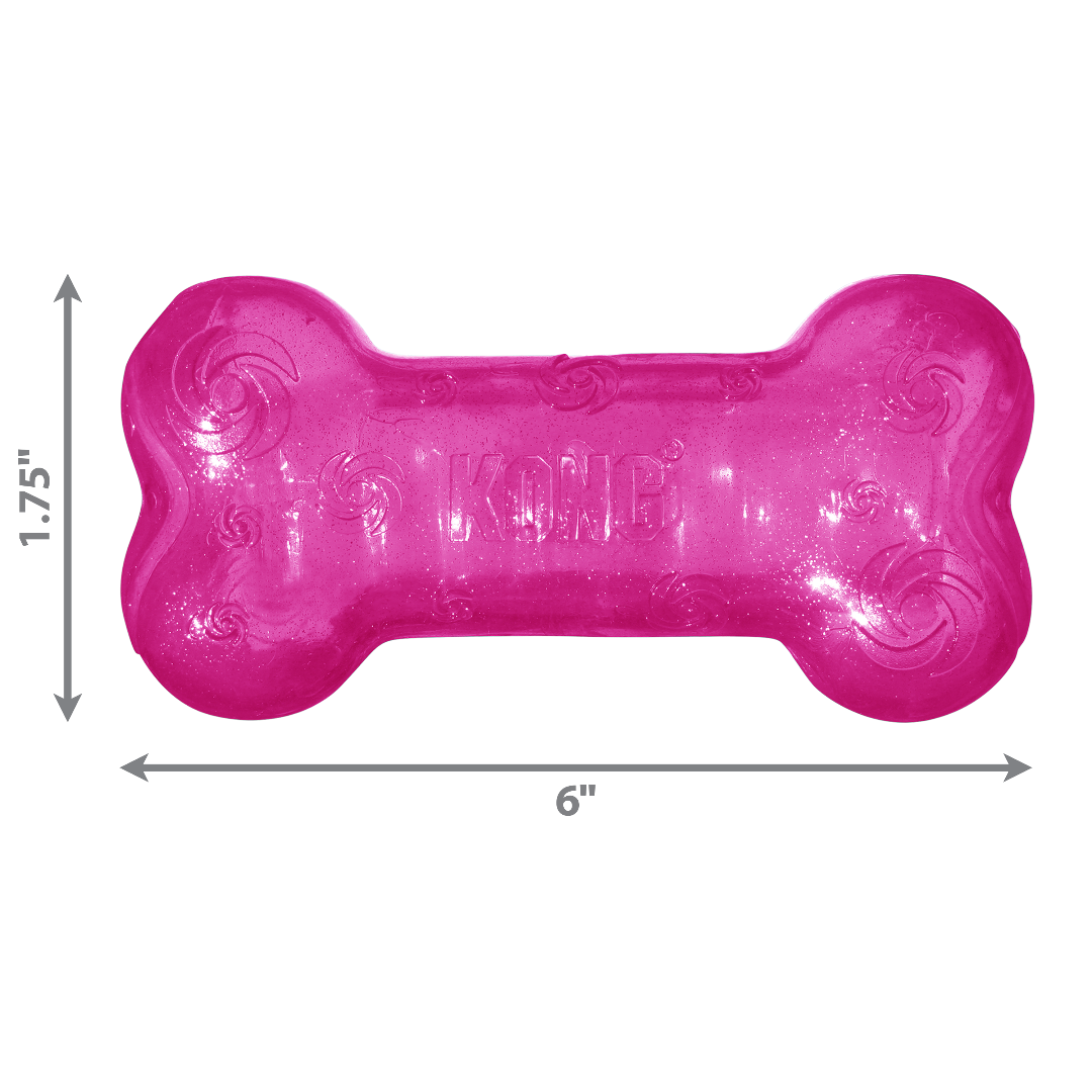 Kong Squeezz Bone pink size guide, pet essentials warehouse