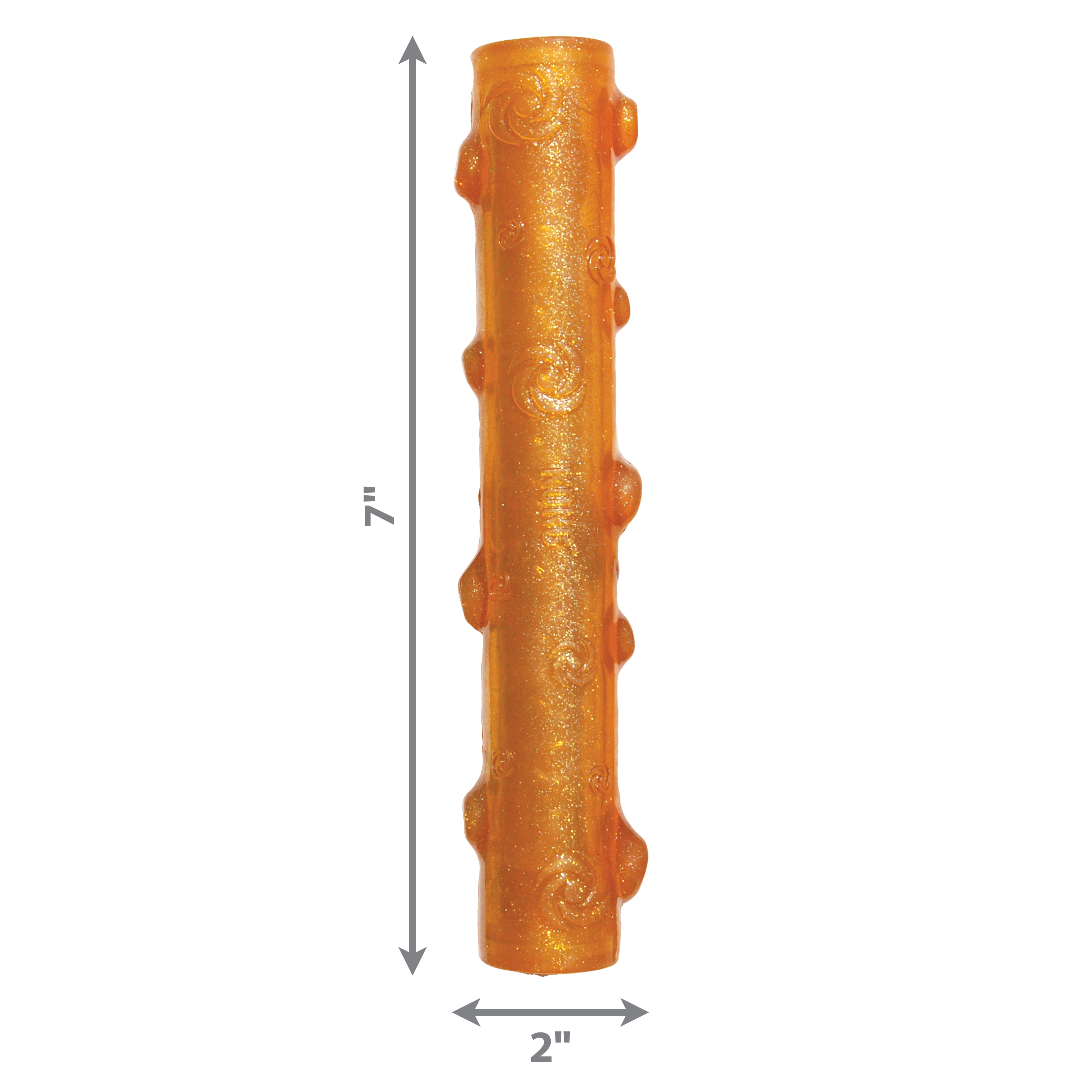 Kong Squeezz Crackle Stick orange size guide, pet essentials warehouse