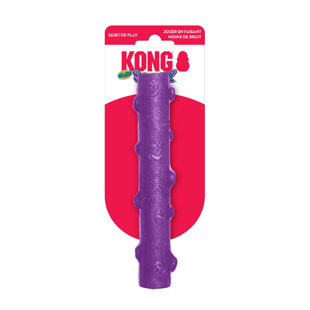 Kong Squeezz Crackle Stick purple Dog Toy, pet essentials warehouse