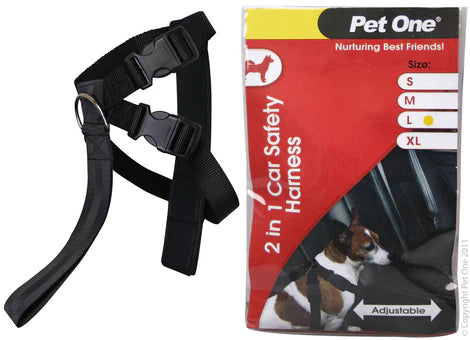 Pet One 2 in 1 Car Harness, car harness for dogs, dog harness, 2 in 1 harness, Pet Essentials Warehouse