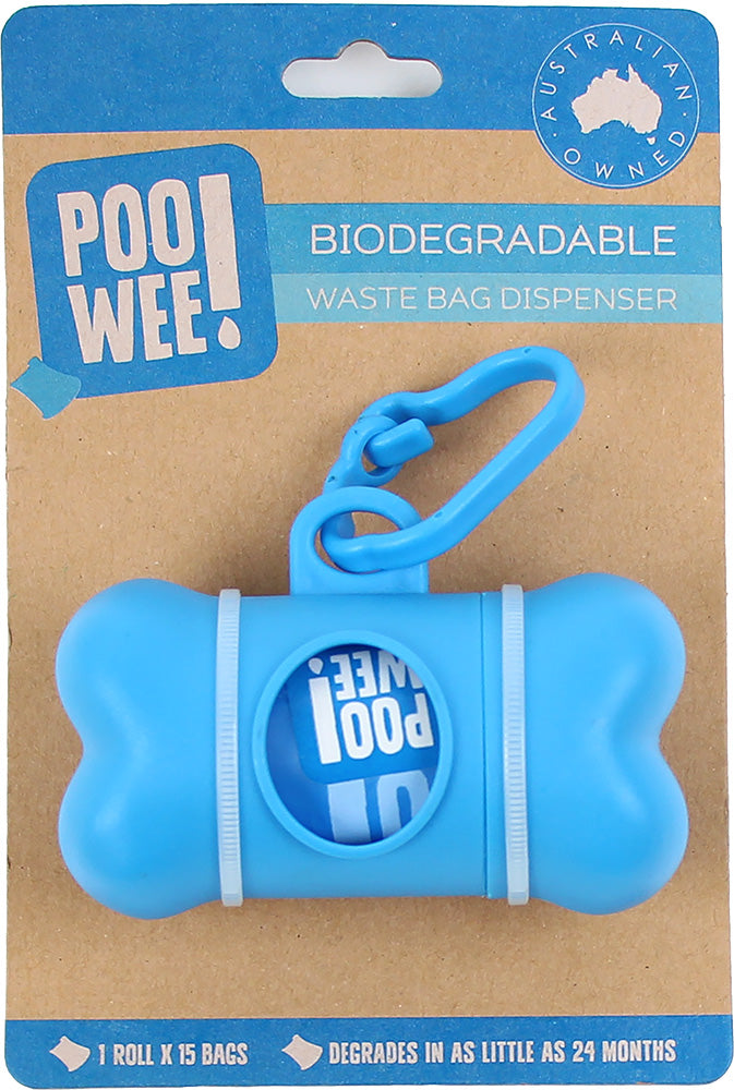 PooWee Waste Bag Bio Dispenser, Dog Poop bag holder, pet essentials warehouse