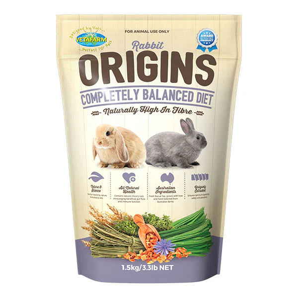 VetaFarm Origins Rabbit Diet, Rabbit food, food for rabbits, Complete balanced diet, Pet Essentials Warehouse