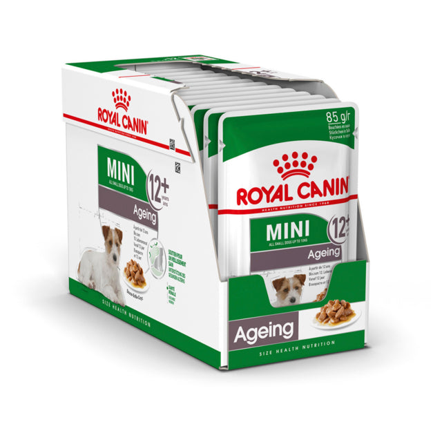 Royal Canin Mini Ageing Chunks In Gravy Pouch Wet Dog Food, Wet dog food, Ageing dog food, Pet Essentials Warehouse