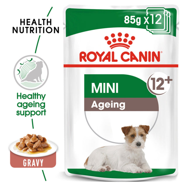 Royal Canin Mini Ageing Chunks In Gravy Pouch Wet Dog Food, wet dog food, pet essentials Warehouse