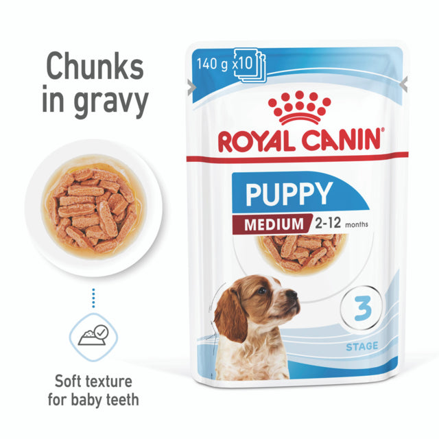 Royal Canin Medium Puppy Wet Food, wet dog food, dog food for puppies, wet food for puppies, Pet Essentials Warehouse