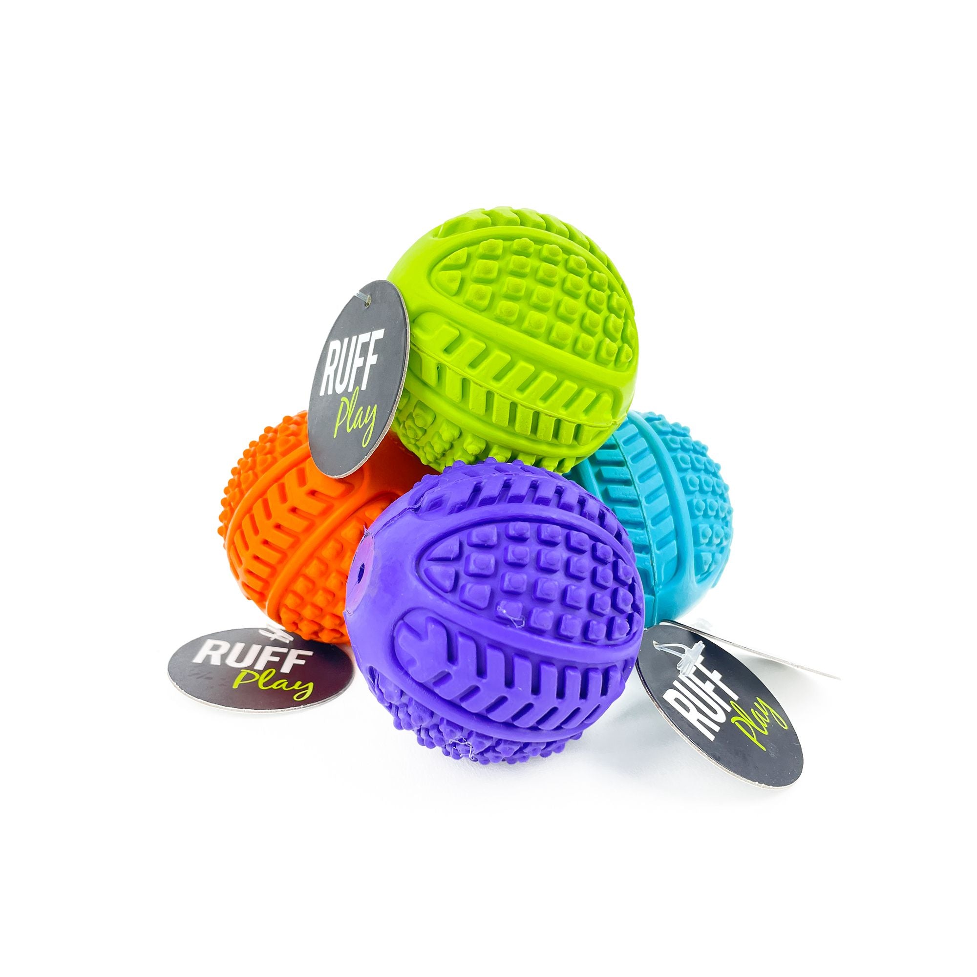 Ruff Play Rubber Ball Tyre Pattern, Tyre balls, Fetch balls, Pet Essentials Warehouse