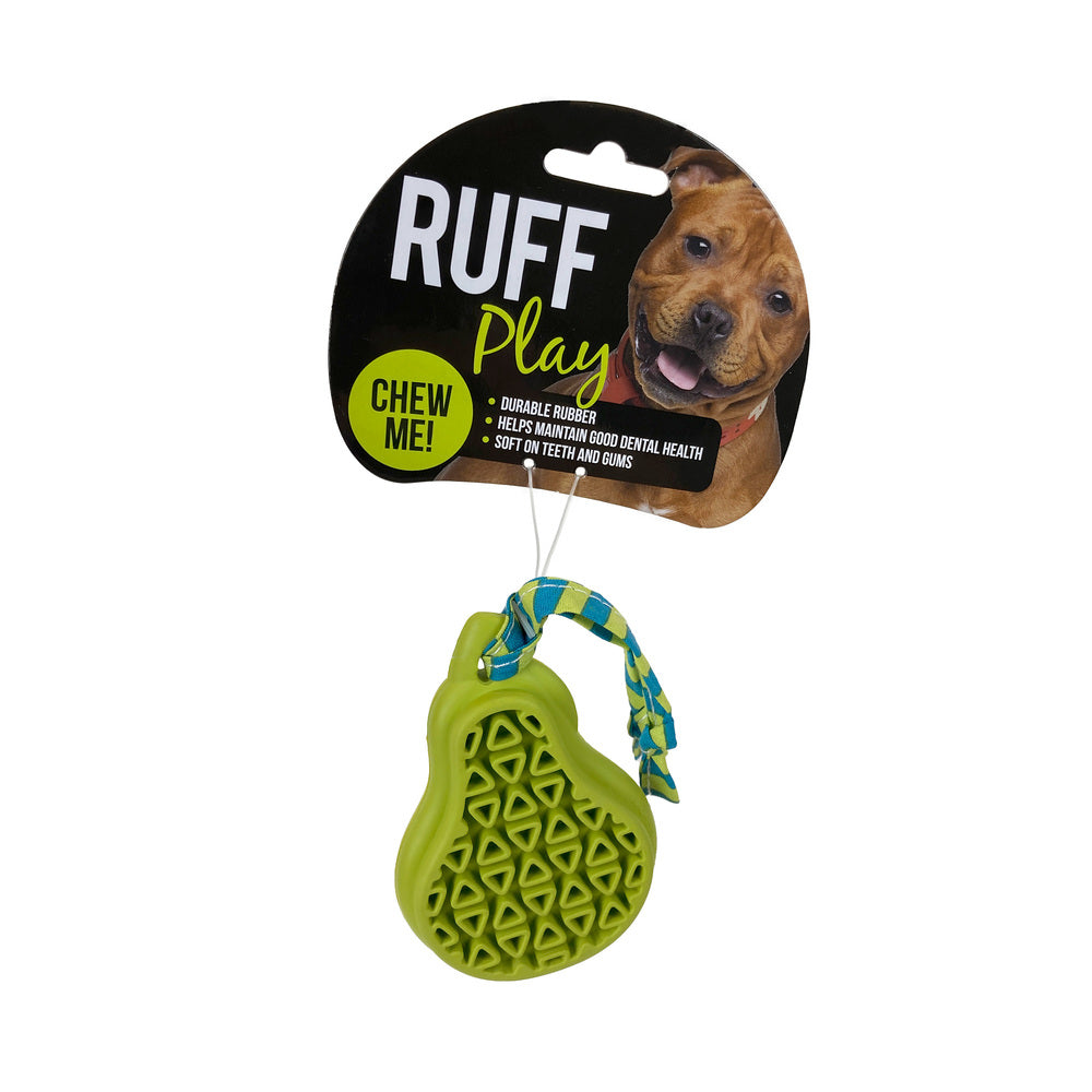 Ruff Play Rubber Dental Pear Dog Toy, Ruff Play dog toys, toys for dogs, Chew toys, Pet Essentials Warehouse