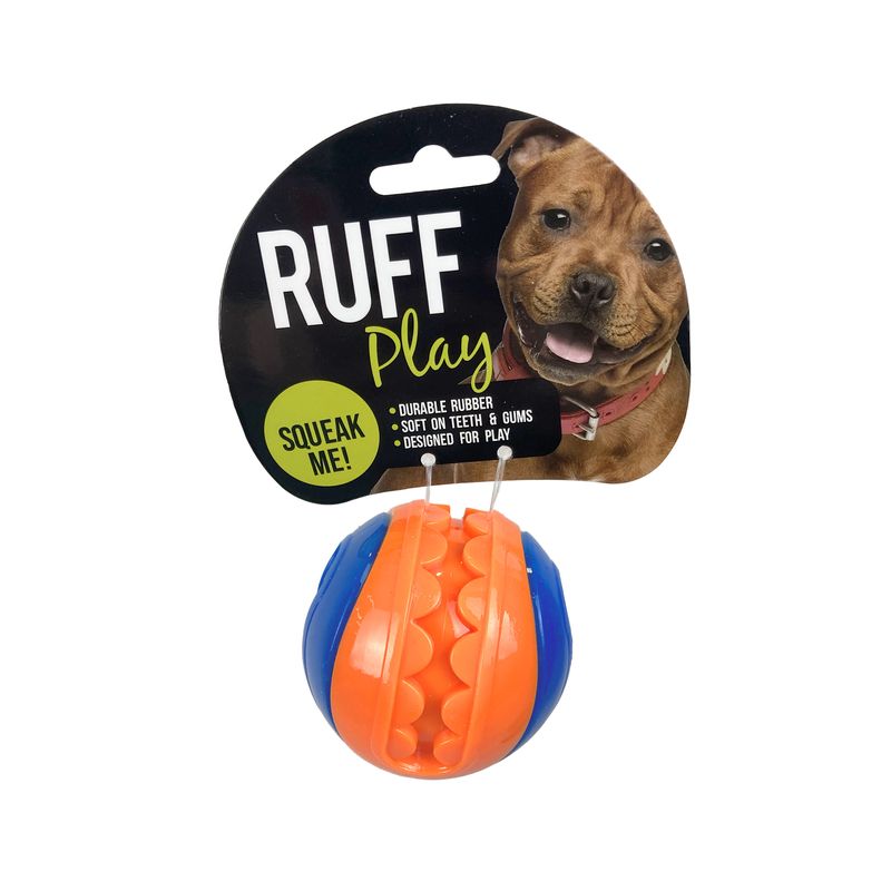 Ruff Play Squeaky Teeth Dog Ball, Large ball for dogs, Squeaking ball, Teeth ball for dogs, Pet Essentials Warehouse