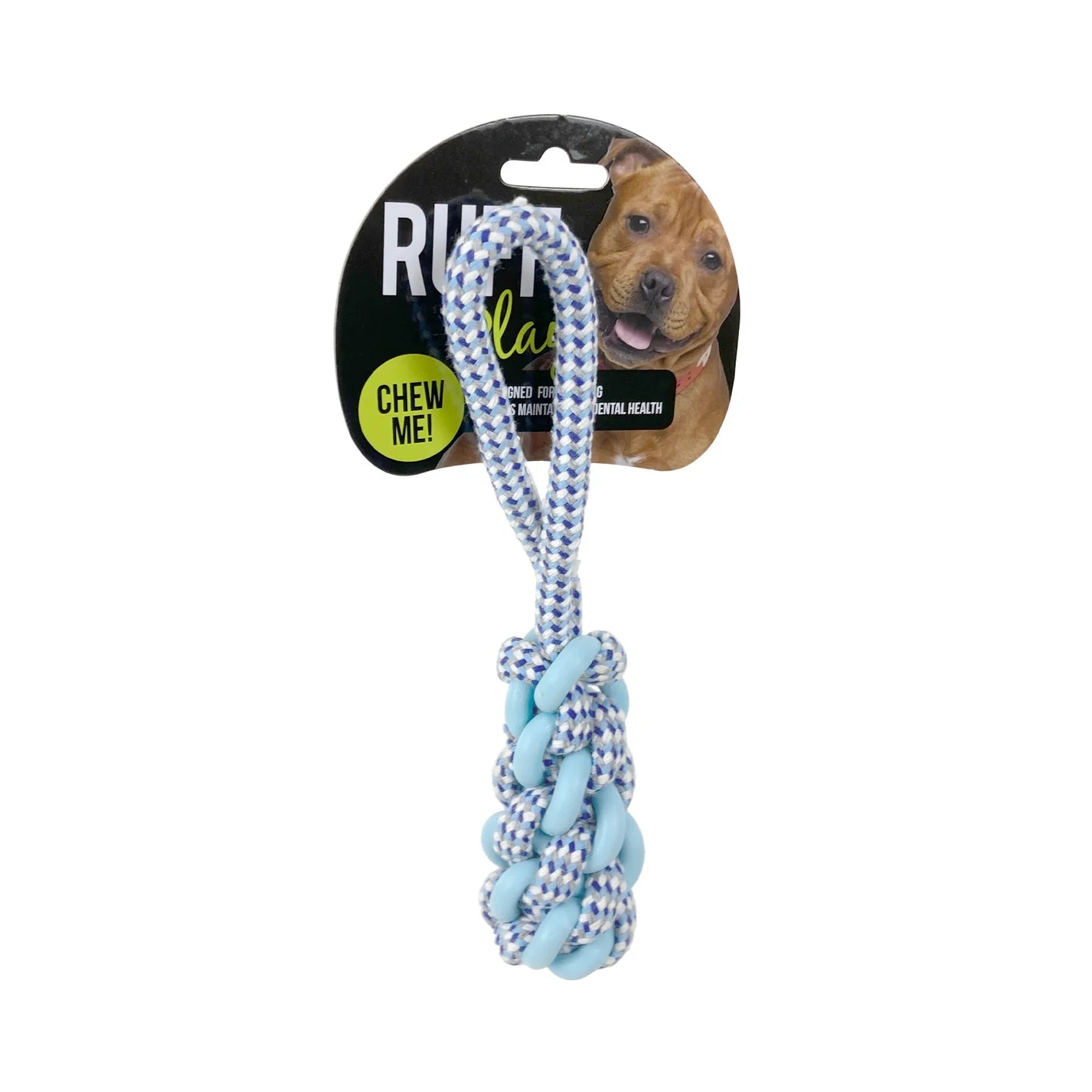 Ruff Play TPR/Rope Chew Dental Tug, Dental Tug Toy, pet Essentials Warehouse