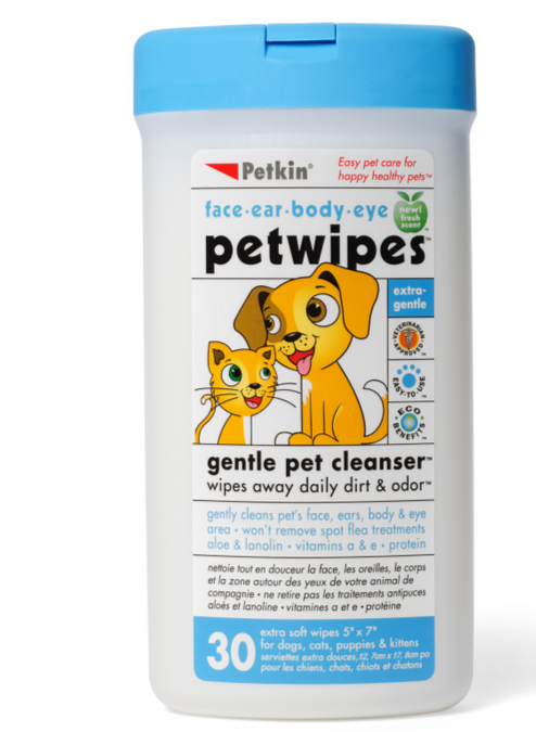 Petkin Pet Wipes, Pet wipes, wipes for cats and dogs, Pet Essentials Warehouse