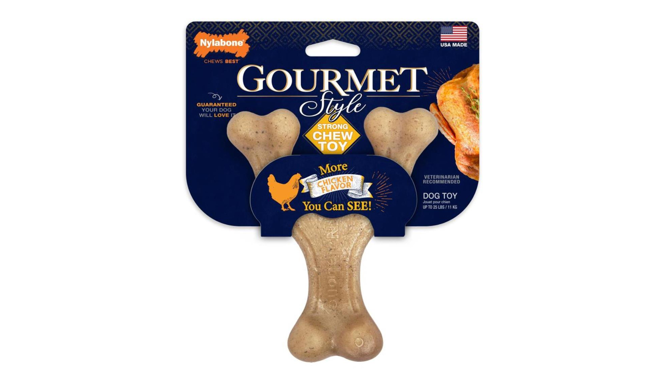 Nylabone Gourmet Style Strong Wishbone Chicken Dog Toy, Wishbone dog toy, Long Lasting chew toy, Pet Essentials Warehouse