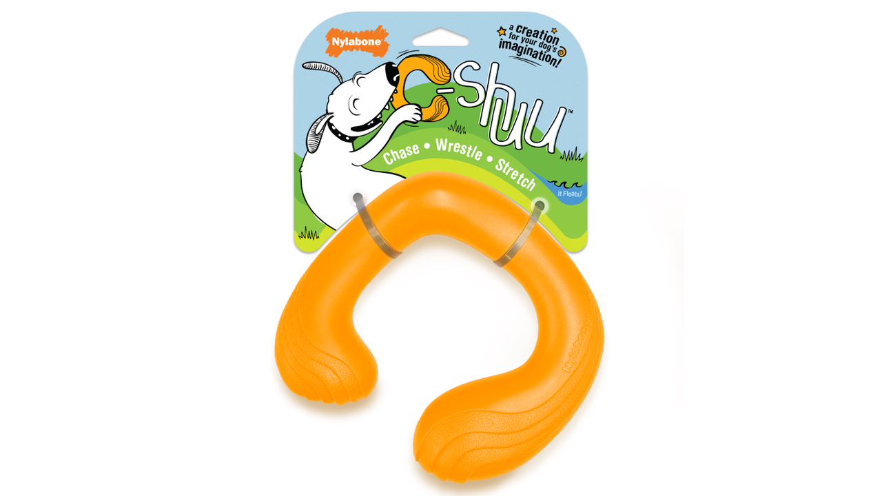 Nylabone Creative Play C-Shuu, front packaging, orange