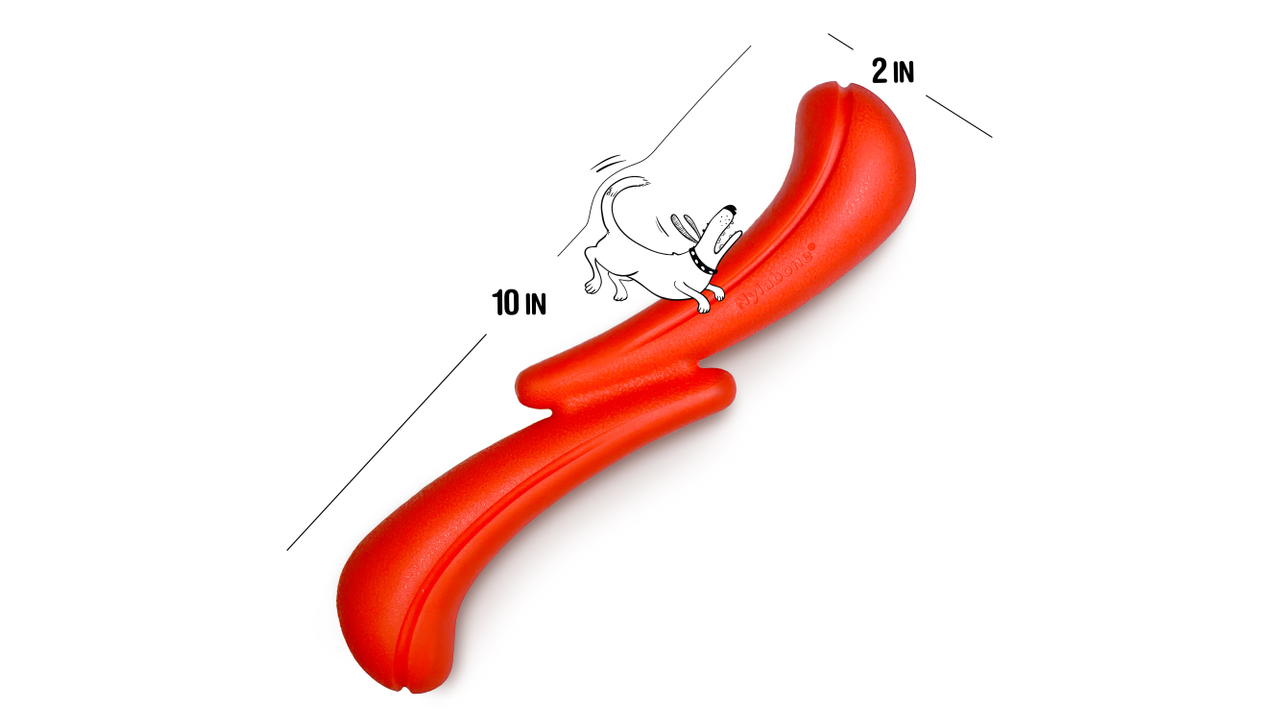 Nylabone Creative Play Stik-Go, Large red dog toy, sizing, Pet Essentials Warehouse