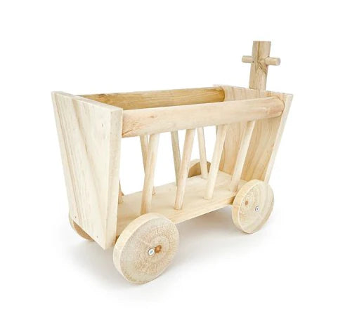 Pipsqueak Hay Feeder Wooden Wagon, Wooden hay dispenser, Small animal Wagon, Pet Essentials Warehouse