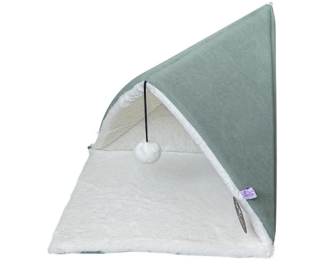 Trouble & Trix Cat Cave Green, Cave cat bed, Bed for cats, Pet Essentials Warehouse