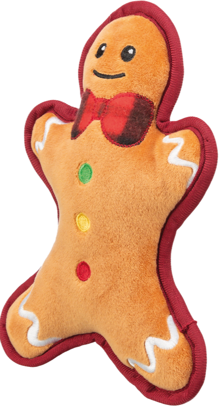 Trixie Christmas Plush Gingerbread Dog Toy Side view, Toys for dogs, dog toys, Pet Essentials Warehouse