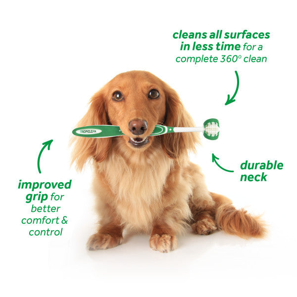 Tropiclean Fresh Breath Tripleflex Toothbrush Small, Tropiclean for dogs, Toothbrush for dogs, Pet Essentials Warehouse