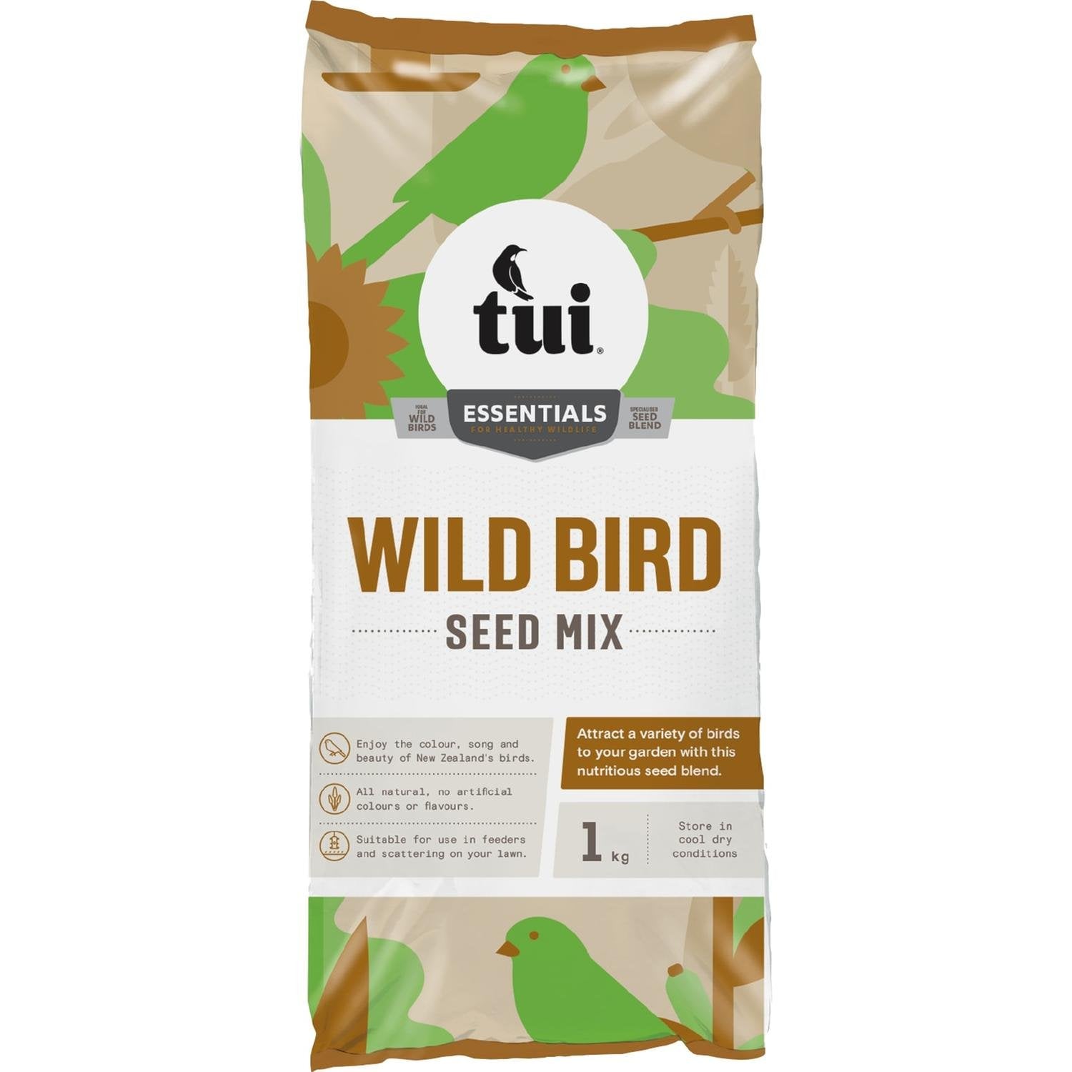 Tui Wild Bird Seed Mix 1kg bag, pet essentials warehouse