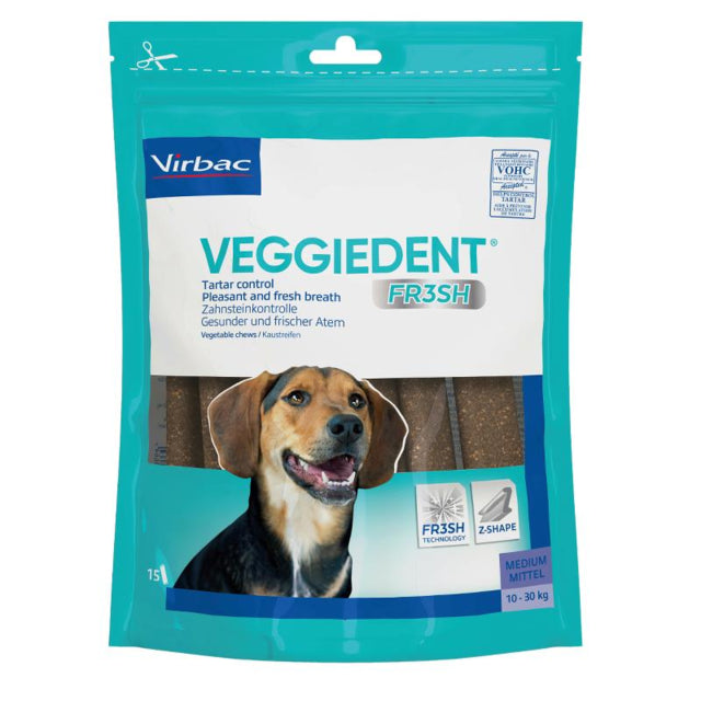 Virbac Veggiedent Medium Dental Dog Treats, Pet Essentials Warehouse