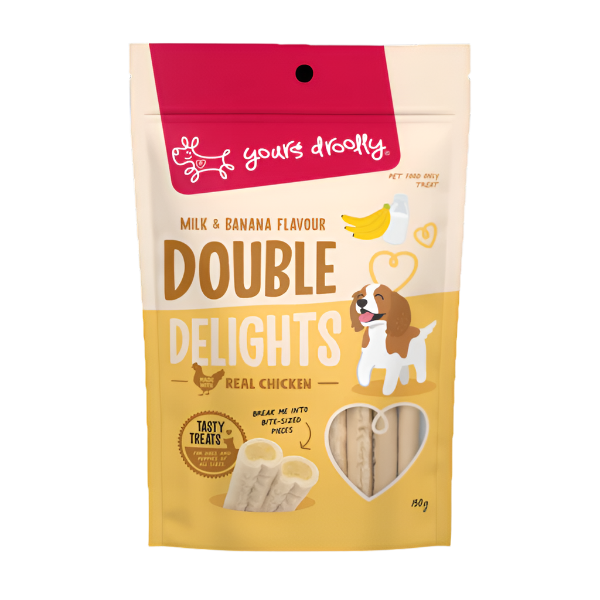 Yours Droolly Double Delights Milk & Banana, Dog Treats, Treats for dogs, Banana Dog treats, Pet Essentials Warehouse