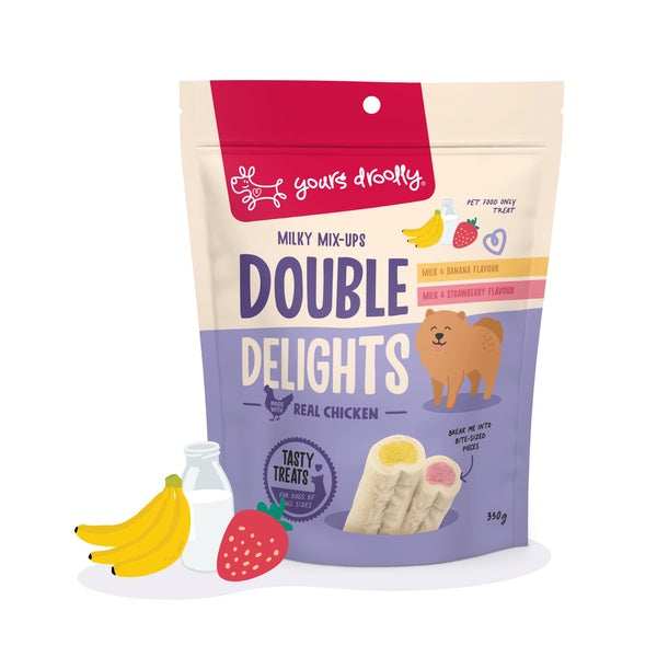 Yours Droolly Double Delights Milky Mix Ups, Banana dog treats, Treats for dogs, Pet Essentials Warehouse
