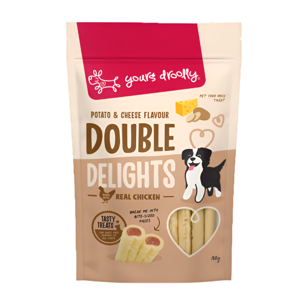 Yours Droolly Double Delights Potato & Cheese, Dog Treats,  Pet Essentials Warehouse