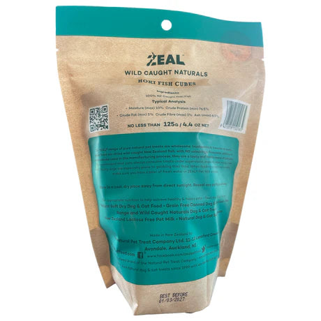 Zeal Wild Caught Hoki Fish Cubes Dog Treat, Treats for dogs, dog treats, Hoki dog treats, Pet Essentials Warehouse