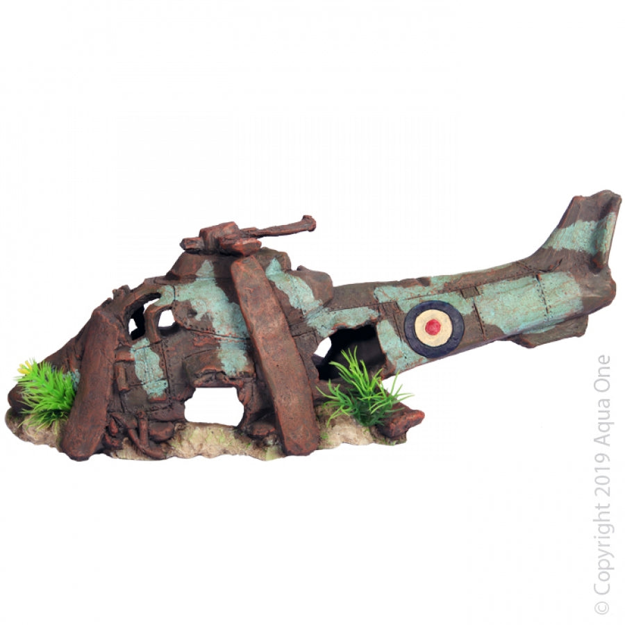 Aqua One Ornament Ruined Helicopter, Aqua One Fish Tank Ornaments, Pet essentials warehouse