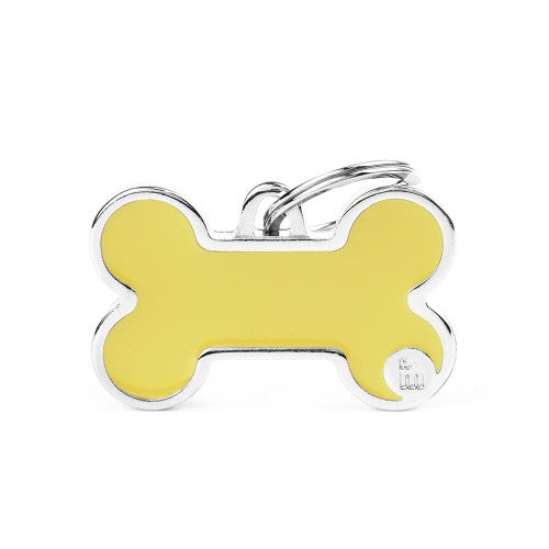 My Family Basic Homemade Bone Tag Yellow, Homemade bone, Tag, My family tag, Pet Essentials Warehouse