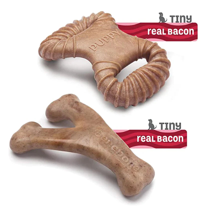 Benebone Puppy Dental Chew & Wishbone Puppy, Real Bacon Chew toys, Puppy chews, Pet Essentials Warehouse