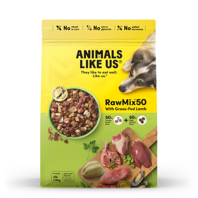 Animals Like Us RawMix50 with Grass-Fed Lamb Freeze Dried Dog Food, Animals Like us dog food, ALU dog food, Food for puppies, food for dogs, Pet Essentials Warehouse