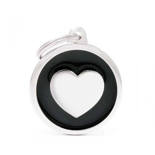 Classic black heart tag, ID tags, Pet Essentials Warehouse