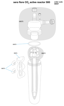 Sera flore co2 active reactor, Co2 for fish, Sera, Tropical fish, Easy set up and cleaning, Pet Essentials Warehouse, diagram of co2 200