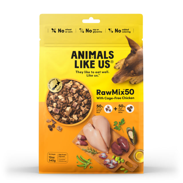 Animals Like Us RawMix50 with Cage-Free Chicken Freeze Dried Dog Food, Animals Like Us dog food, Raw Mix 50, Food for dogs, Pet Essentials Warehouse