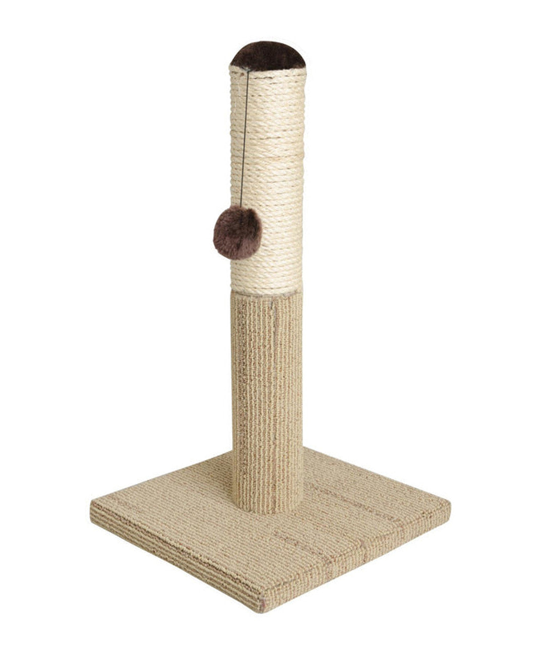 Trouble & Trix Simba Pole Sisal & Carpet Cat Scratcher beige, pet essentials warehouse, cat scratching pole nz, pets