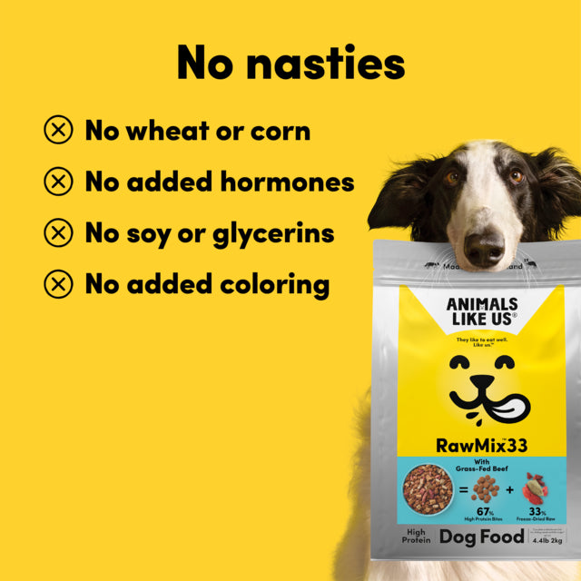 Animals Like Us RawMix33 with Grass-Fed Beef Freeze Dried Dog Food, No nasties, Pet Essentials Warehouse