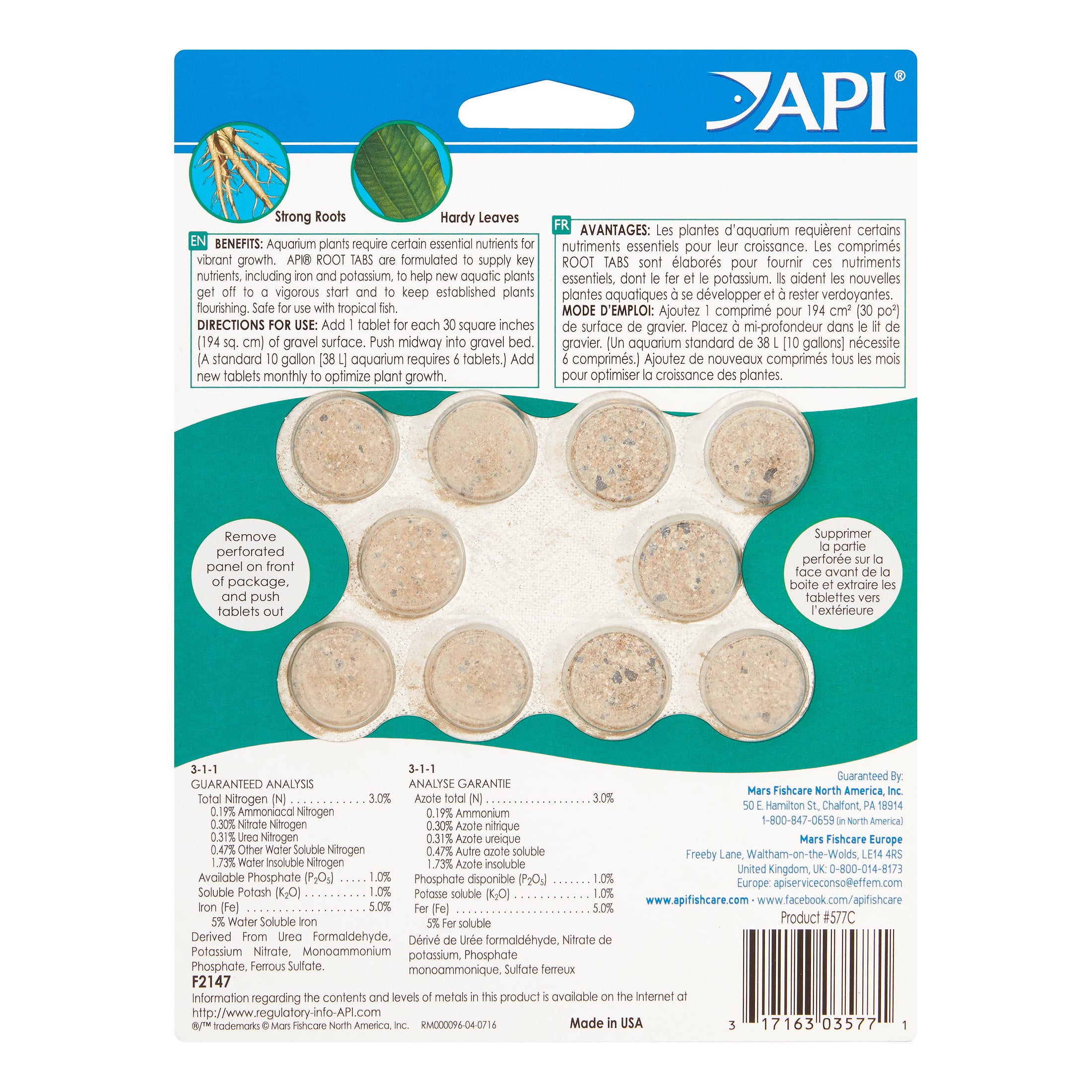 API Root Tabs Plant Fertiliser tabelts, api root tabs barcode